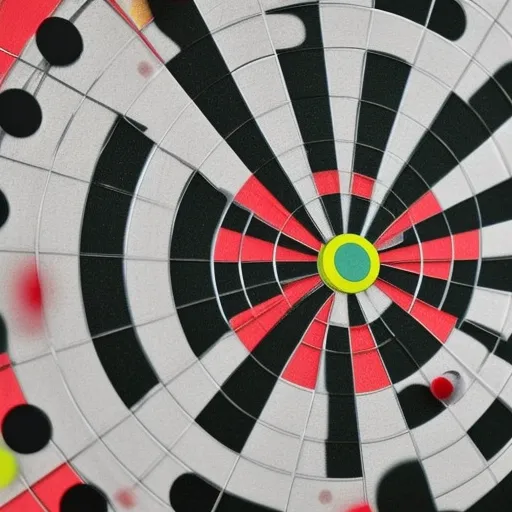 

This is an article about the best dart targets to improve your game. The accompanying image is a picture of a dartboard, surrounded by multiple darts sticking out from various holes in the board.