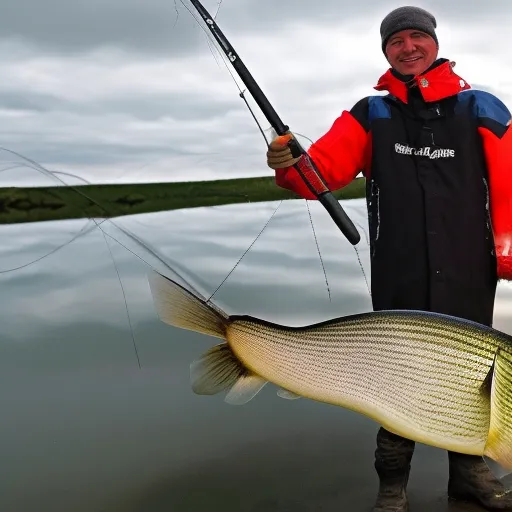 

An image of a person holding a large zander (European pikeperch) caught through fishing techniques and tips.